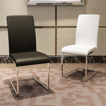 Load image into Gallery viewer, dining chair iron leather chair metal PU leather dining chair black and white chair