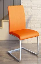 Load image into Gallery viewer, dining chair iron leather chair metal PU leather dining chair black and white chair