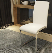 Load image into Gallery viewer, dining chair iron leather chair metal PU leather dining chair black and white chair