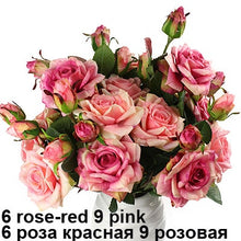 Load image into Gallery viewer, Real Touch Rose Sets Bouquet Latex Coated Silk Flower Home/Wedding/Marrige/Party Decoration Flower Decorative Artificial Flowers