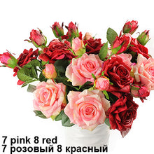 Load image into Gallery viewer, Real Touch Rose Sets Bouquet Latex Coated Silk Flower Home/Wedding/Marrige/Party Decoration Flower Decorative Artificial Flowers