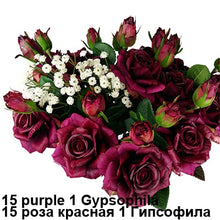 Load image into Gallery viewer, Real Touch Rose Sets Bouquet Latex Coated Silk Flower Home/Wedding/Marrige/Party Decoration Flower Decorative Artificial Flowers