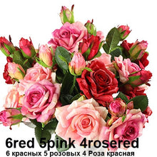 Load image into Gallery viewer, Real Touch Rose Sets Bouquet Latex Coated Silk Flower Home/Wedding/Marrige/Party Decoration Flower Decorative Artificial Flowers