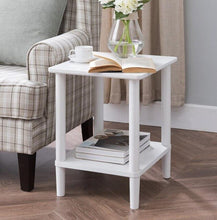Load image into Gallery viewer, 100% Wood tea table Pastoral style white coffee table small side table