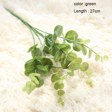 Load image into Gallery viewer, Silk Leaf Eucalyptus Artificial green Leaves For Wedding Decoration DIY Wreath Gift Scrapbooking Craft Apple Plants Fake Flower