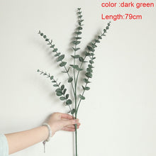 Load image into Gallery viewer, Silk Leaf Eucalyptus Artificial green Leaves For Wedding Decoration DIY Wreath Gift Scrapbooking Craft Apple Plants Fake Flower