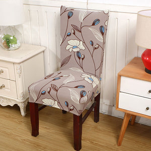 1/2/4/6 Pieces European Printing Chair Covers Elastic Slipcovers
