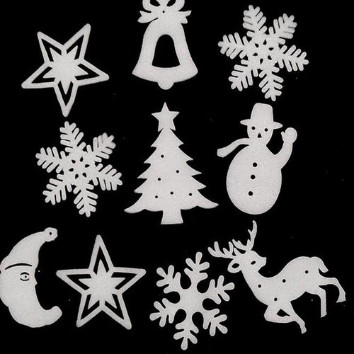 10 Pcs/Set White Snowflake Ornaments Christmas Holiday Festival Party Home Decor
