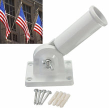 Load image into Gallery viewer, White Aluminium Alloy Flag Pole Wall Mount Flag Pole Adjustable Metal Flagpole Holder for Flags