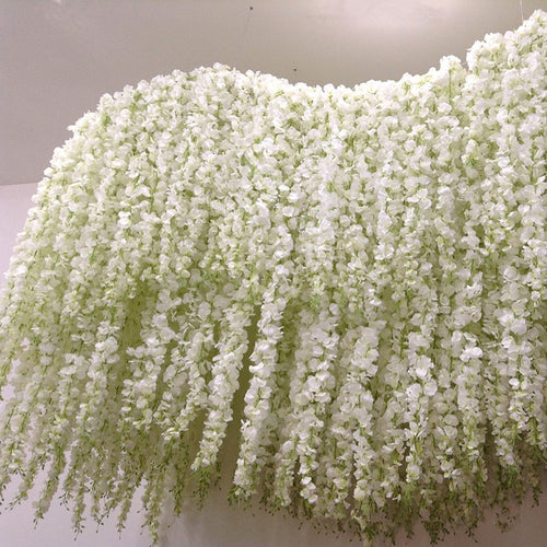 180 cm Long Elegant White Artificial Wisteria Silk Flower Vine For Home Party Wedding Garden Floral Decoration