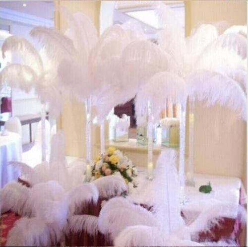 100 pcs Per lot 10-12 inch White Ostrich Feather Plume Craft Supplies Wedding Party Table Centerpieces Decorations