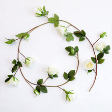 Load image into Gallery viewer, Flower autumn rose flower vine artificial leaves rattan fake flower Wedding silk rose Garden balcony decorated bedroom vine