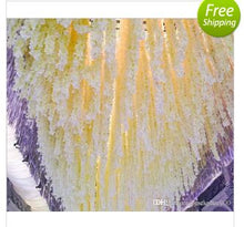 Load image into Gallery viewer, New Arrival Elegant Artificial Hydangea Silk Flower Vine Home Wall Hanging Wisteria Garland 14 colors Available For Wedding Xmas