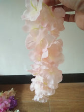 Load image into Gallery viewer, New Arrival Elegant Artificial Hydangea Silk Flower Vine Home Wall Hanging Wisteria Garland 14 colors Available For Wedding Xmas