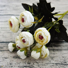 Load image into Gallery viewer, 9 Head/Bouquet Mini Fake Tea Rose Peony Flowers For Home Wedding Decor Artificial Rose Penoy Flower Bouquet Bud For Room Decor