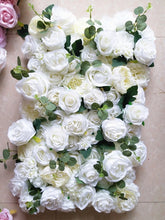 Load image into Gallery viewer, SPR WHITE IVORY 3D rose peony flower wall for wedding party events backdrop table runner artificial flower arrangements