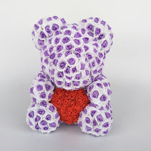 Load image into Gallery viewer, teddy bear rose bear with heart artificial roses foam roses flower