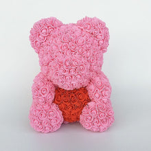 Load image into Gallery viewer, teddy bear rose bear with heart artificial roses foam roses flower