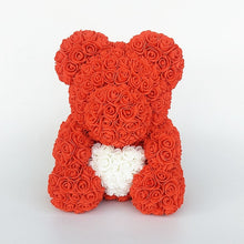 Load image into Gallery viewer, teddy bear rose bear with heart artificial roses foam roses flower