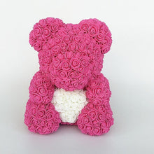 Load image into Gallery viewer, teddy bear rose bear with heart artificial roses foam roses flower