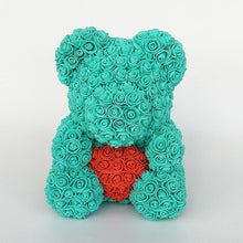Load image into Gallery viewer, teddy bear rose bear with heart artificial roses foam roses flower
