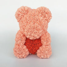 Load image into Gallery viewer, teddy bear rose bear with heart artificial roses foam roses flower