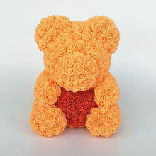 Load image into Gallery viewer, teddy bear rose bear with heart artificial roses foam roses flower