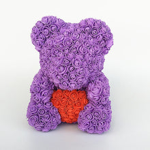 Load image into Gallery viewer, teddy bear rose bear with heart artificial roses foam roses flower