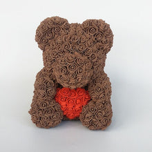 Load image into Gallery viewer, teddy bear rose bear with heart artificial roses foam roses flower