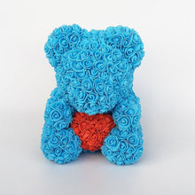 Load image into Gallery viewer, teddy bear rose bear with heart artificial roses foam roses flower