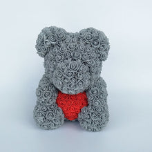 Load image into Gallery viewer, teddy bear rose bear with heart artificial roses foam roses flower