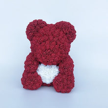 Load image into Gallery viewer, teddy bear rose bear with heart artificial roses foam roses flower
