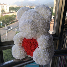 Load image into Gallery viewer, teddy bear rose bear with heart artificial roses foam roses flower