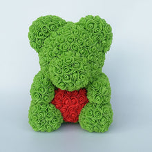 Load image into Gallery viewer, teddy bear rose bear with heart artificial roses foam roses flower