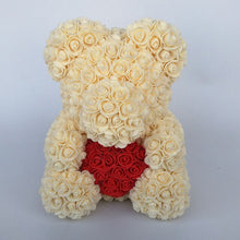 Load image into Gallery viewer, teddy bear rose bear with heart artificial roses foam roses flower