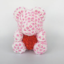 Load image into Gallery viewer, teddy bear rose bear with heart artificial roses foam roses flower