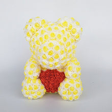 Load image into Gallery viewer, teddy bear rose bear with heart artificial roses foam roses flower