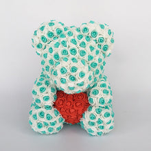 Load image into Gallery viewer, teddy bear rose bear with heart artificial roses foam roses flower