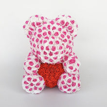 Load image into Gallery viewer, teddy bear rose bear with heart artificial roses foam roses flower