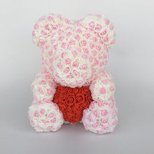 Load image into Gallery viewer, teddy bear rose bear with heart artificial roses foam roses flower