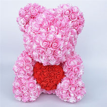 Load image into Gallery viewer, teddy bear rose bear with heart artificial roses foam roses flower