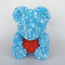 Load image into Gallery viewer, teddy bear rose bear with heart artificial roses foam roses flower