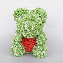 Load image into Gallery viewer, teddy bear rose bear with heart artificial roses foam roses flower